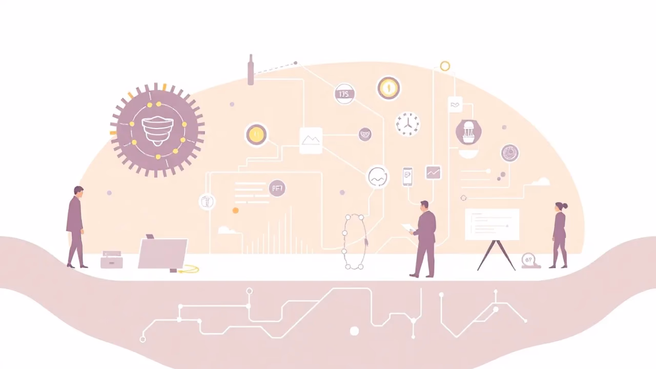 Minimalistische technische Illustration zu Künstlicher Intelligenz und Citizen Science