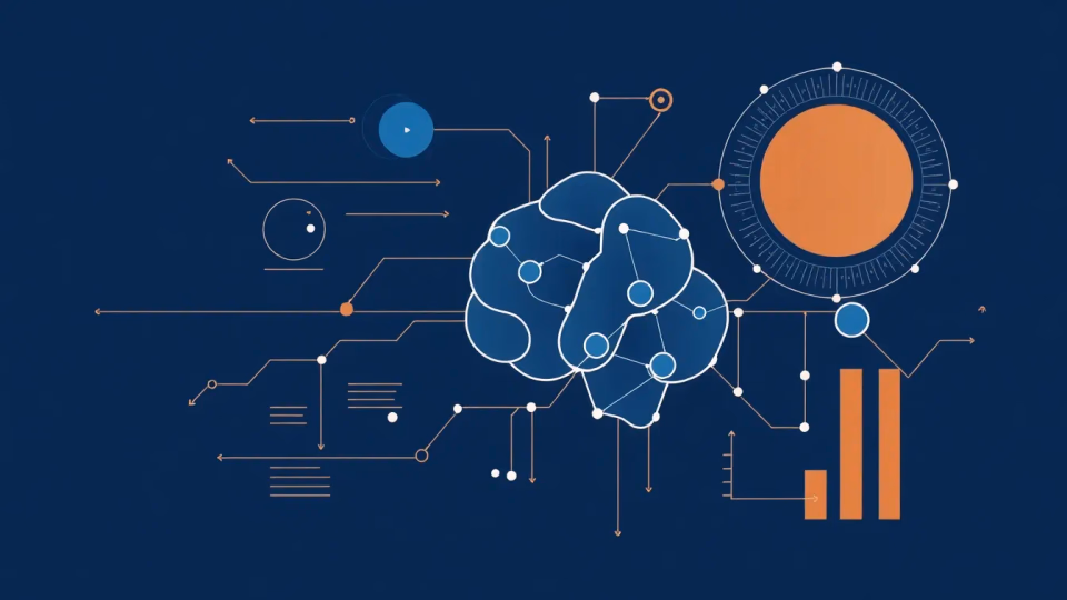 Technische Illustration zu künstlicher Intelligenz und Datenvisualisierung