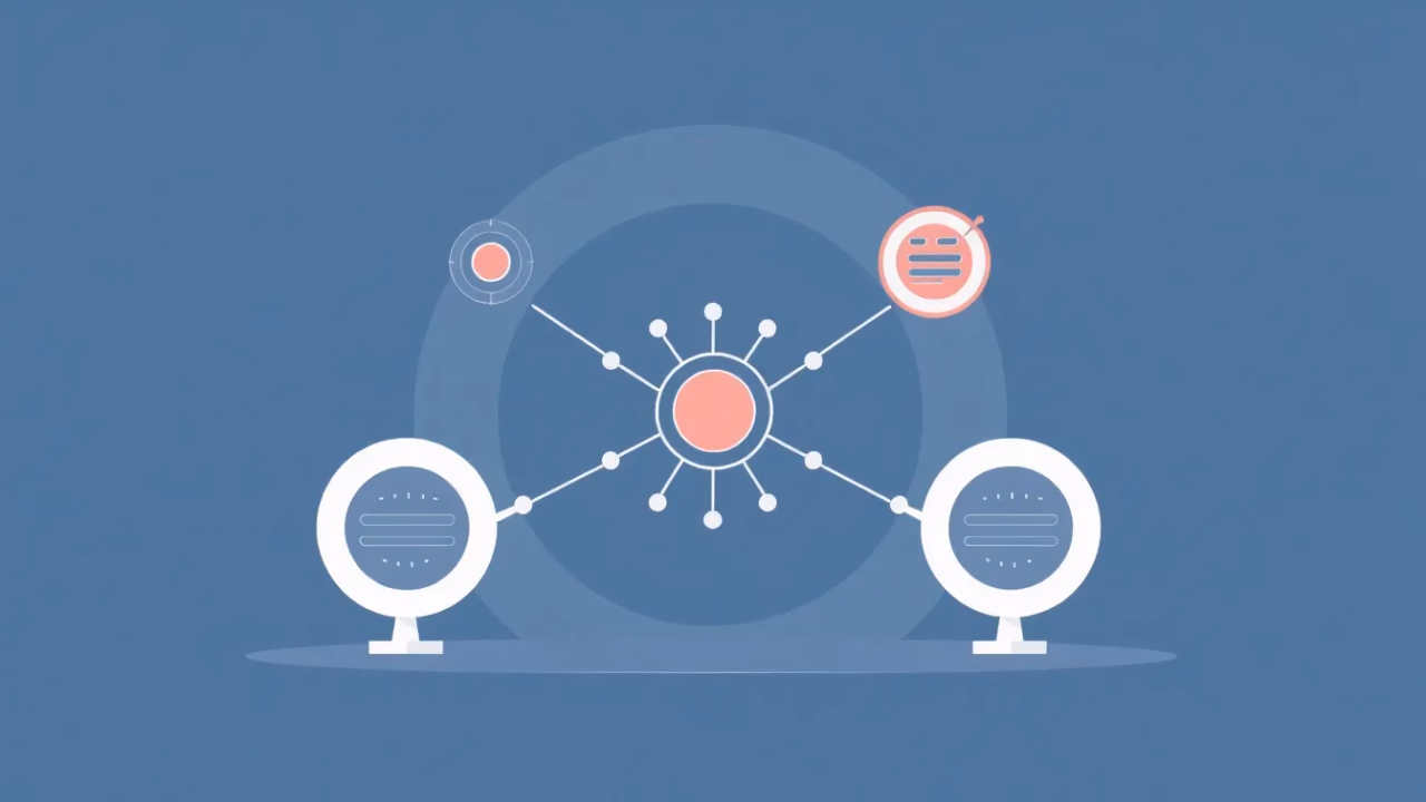 Technische Illustration von Multi-Agent-Systemen in der KI