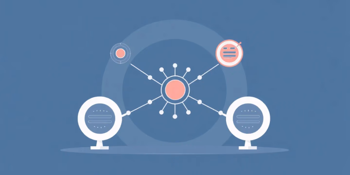 Technische Illustration von Multi-Agent-Systemen in der KI