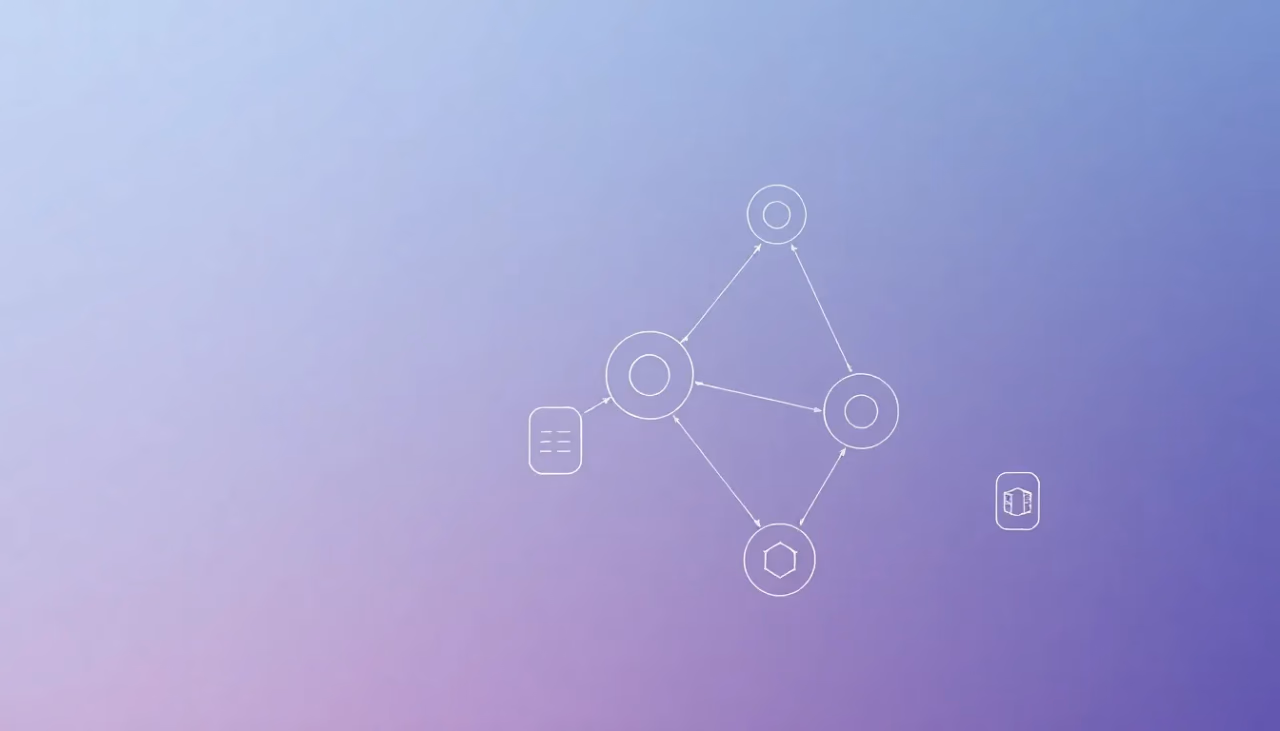 Technische Illustration von Multi-Agent-Systemen in Aktion
