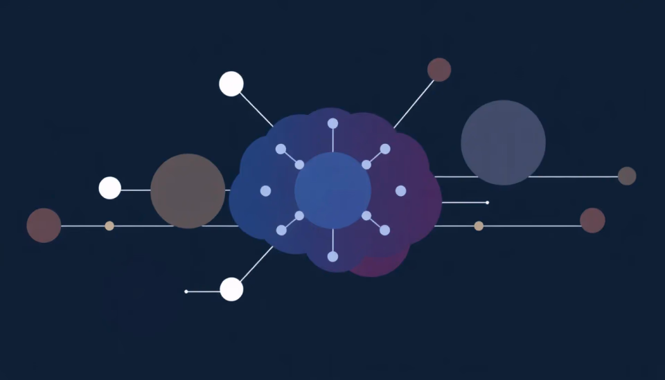 Minimalistische technische Grafik zu multimodalen Konzepten in AI