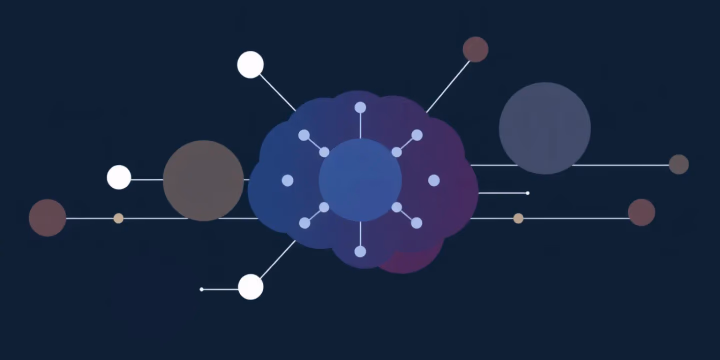 Minimalistische technische Grafik zu multimodalen Konzepten in AI