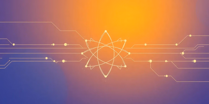 Technische Illustrationen von Quantencomputing und KI-Anwendungen