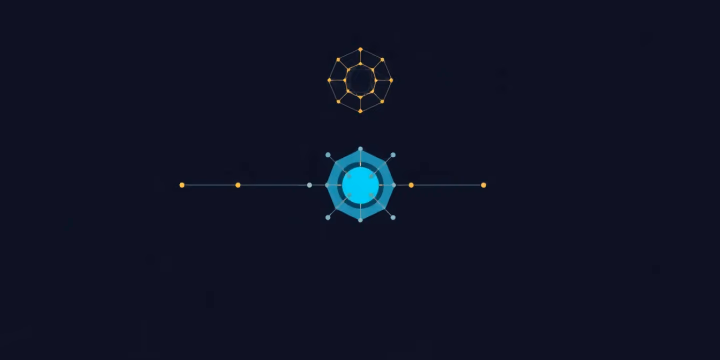 Abstrakte Darstellung von Quantum-Enhanced Machine Learning-Algorithmen