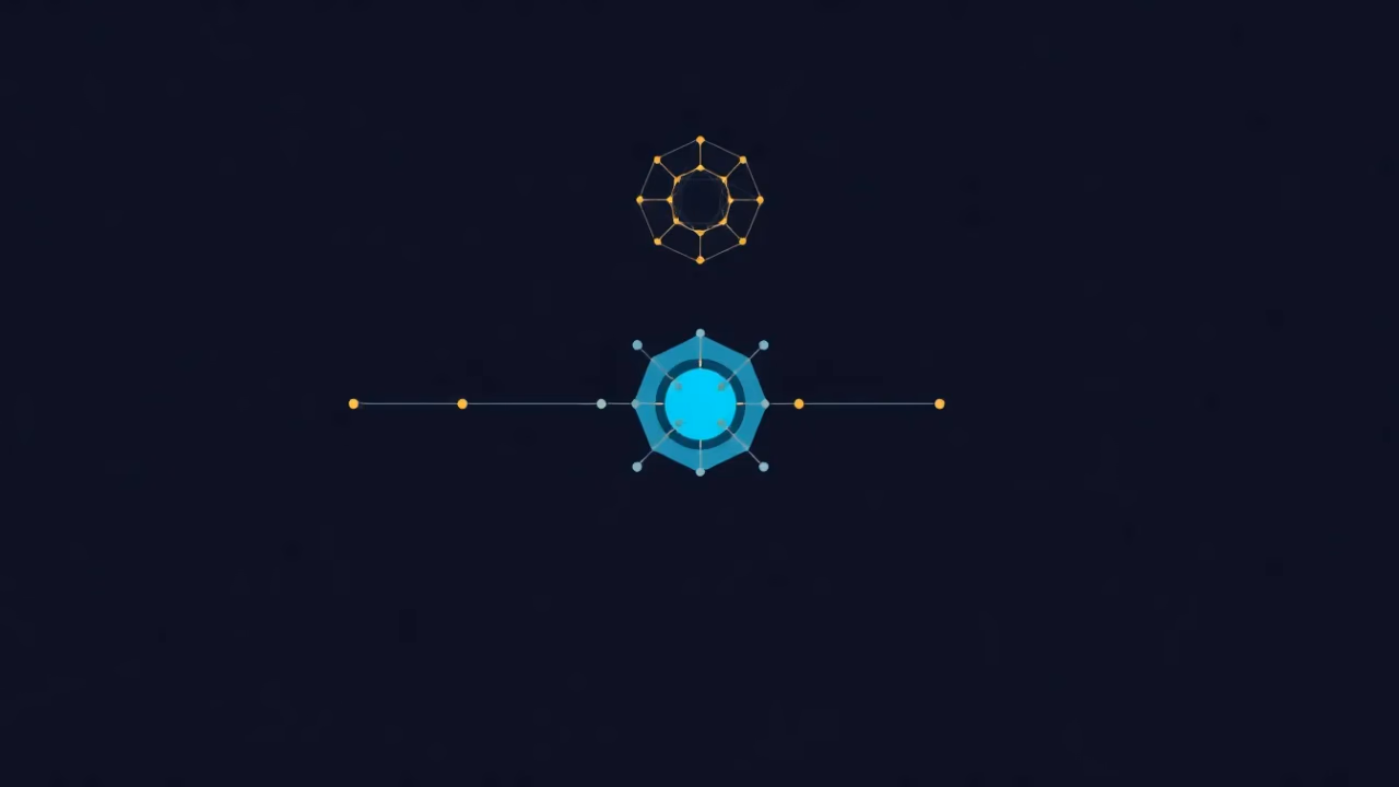Abstrakte Darstellung von Quantum-Enhanced Machine Learning-Algorithmen