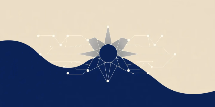 Technische Illustration von Quantum Machine Learning Konzepten