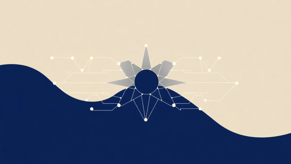 Technische Illustration von Quantum Machine Learning Konzepten