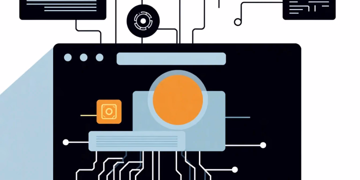 Technische Illustration der Software-Architektur für Künstliche Intelligenz