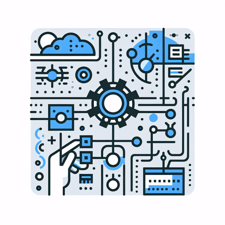 Illustration zum Thema Stichwort-Verstärkungslernen in der Künstlichen Intelligenz, zeigt technische Aspekte in klaren Linien.