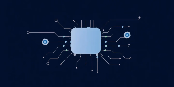 Technische Illustration von unterstützenden KI-Werkzeugen