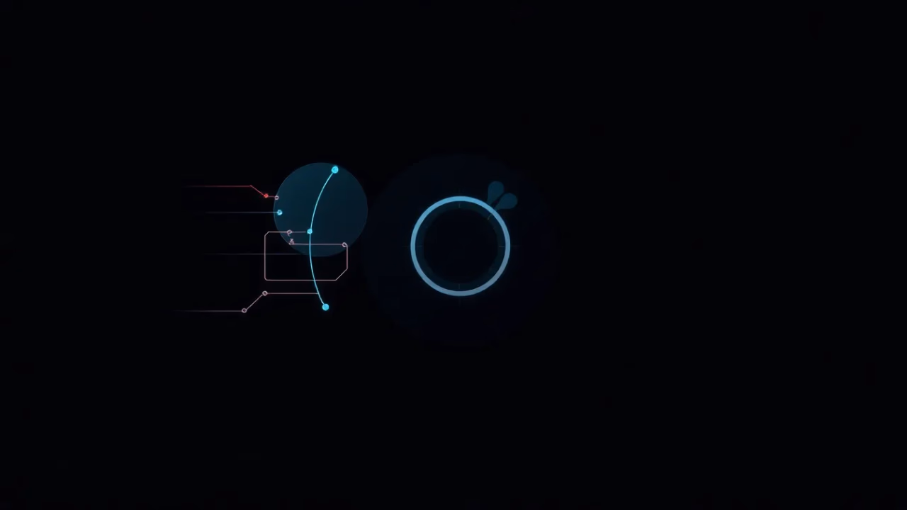 Minimalistische technische Illustration zur visuellen gestützten Gesichtserkennung