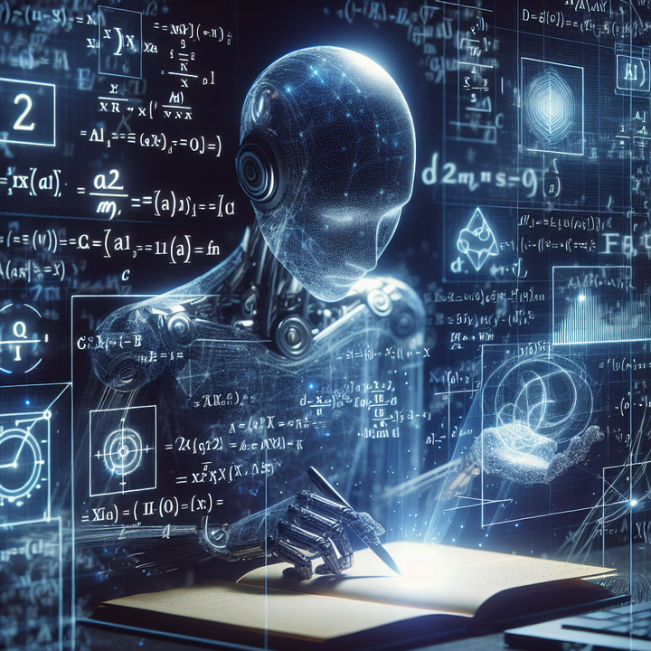 Illustration of Aletheia, an AI agent from Google DeepMind, analyzing mathematical proofs and research literature.