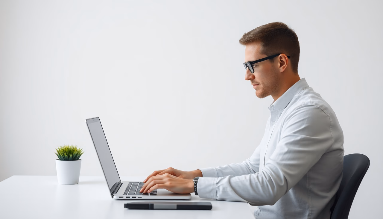 Ein Entwickler arbeitet an einem Laptop mit der KI-Software Goose zur Codegenerierung.