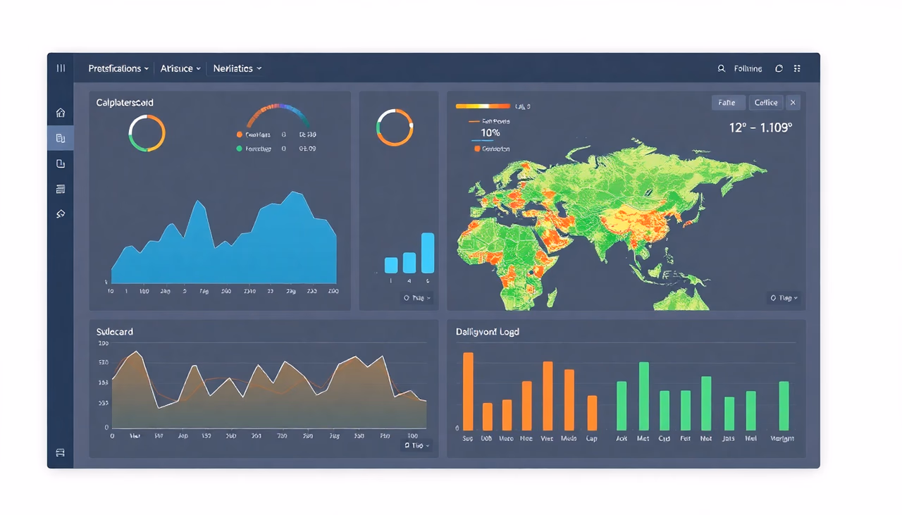 Screenshot eines interaktiven geospatial Dashboards, das mit der Folium-Bibliothek erstellt wurde.