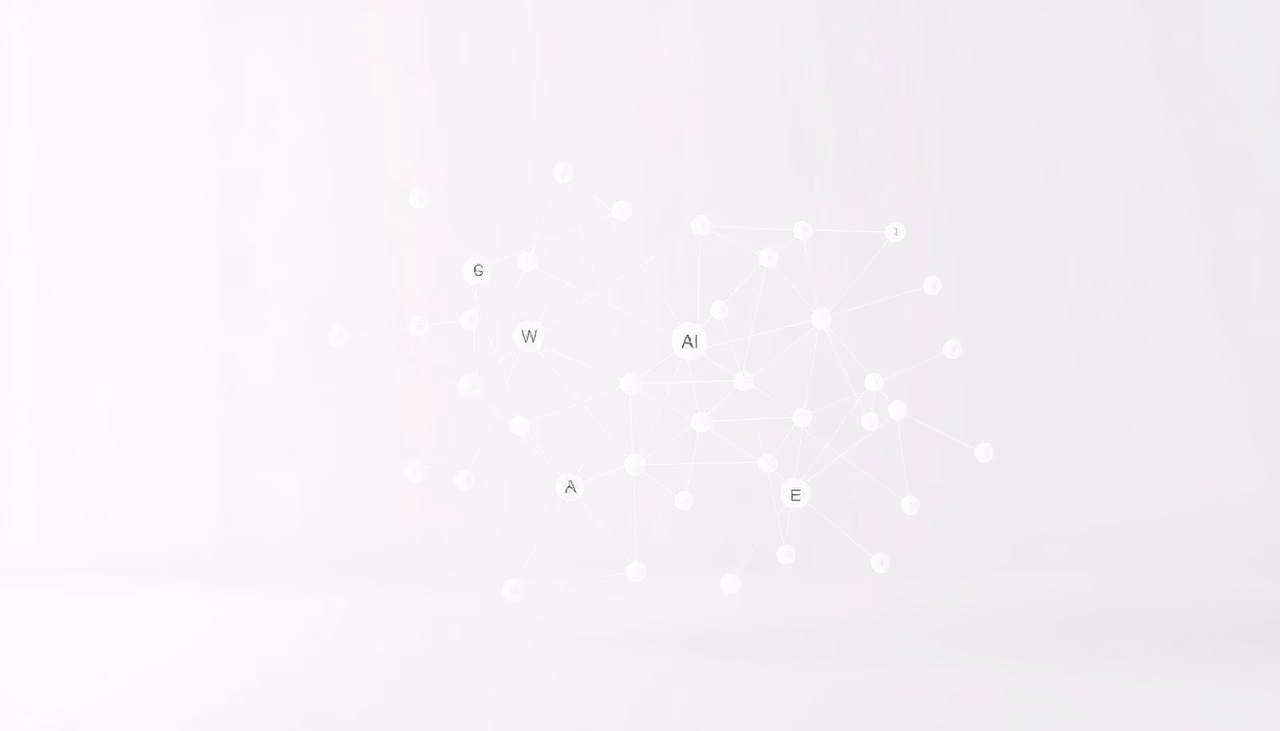 Ein grafisches Diagramm eines KI-gestützten Wissensgraphen, das miteinander verbundene Knoten und Dokumente zeigt.