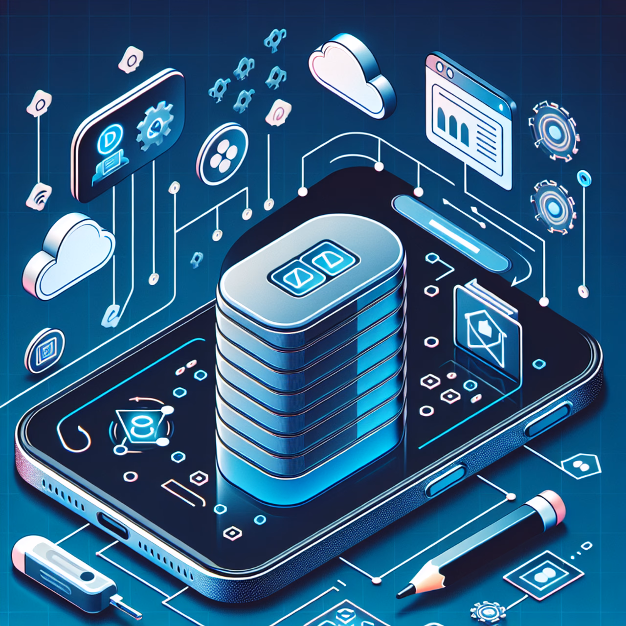 Smartphone mit Speicheranwendungen, die den Einfluss des KI-Booms auf Technologien zeigt.