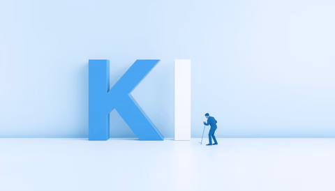 Grafik zeigt, wie kleine Unternehmen durch den Einsatz von Künstlicher Intelligenz (KI) effizienter arbeiten können.