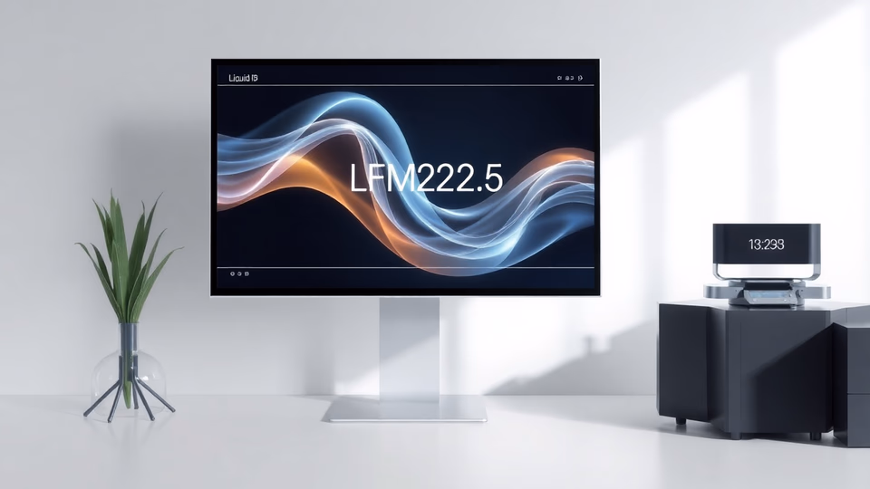 Grafische Darstellung des Liquid AI LFM2.5-2.6B Modells auf einem Bildschirm mit technologischen Elementen.