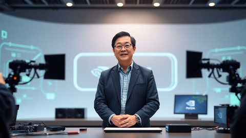 Jensen Huang, CEO von Nvidia Corp., spricht während einer Medienveranstaltung
