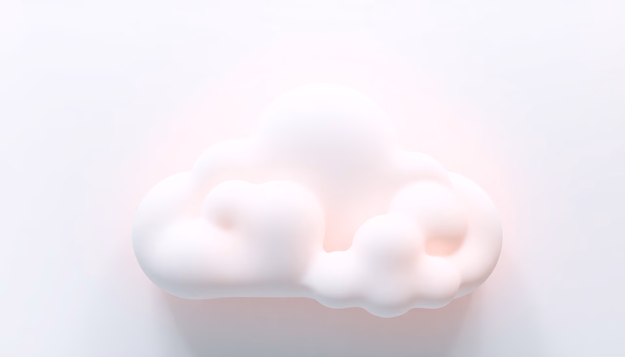 Abstrakte Darstellung des Cloud-Computing mit KI-Elementen.