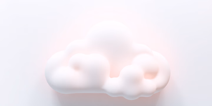 Abstrakte Darstellung des Cloud-Computing mit KI-Elementen.